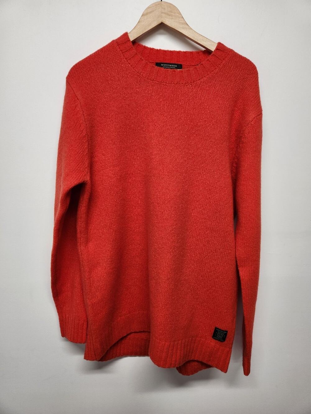 Scotch & Soda Men's Wool Blend Crewneck Pullover Sweater, Sz XXL, Burnt Orange